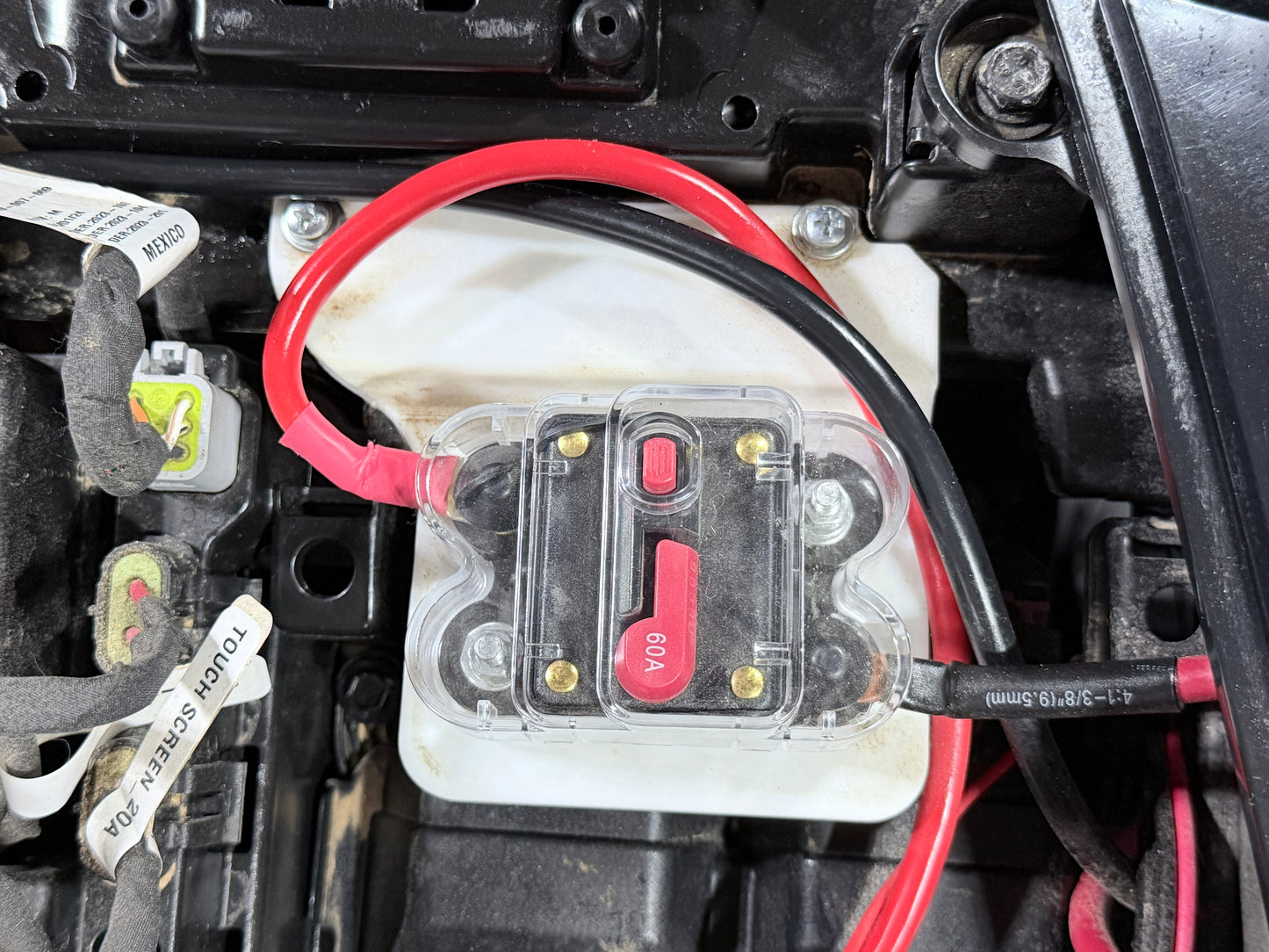 Can-Am Maverick R Accessory Power Circuit Breaker Mount – Custom 3D Printed Under-Dash Holder for Protective Breaker – Secure Wiring Protection Bracket